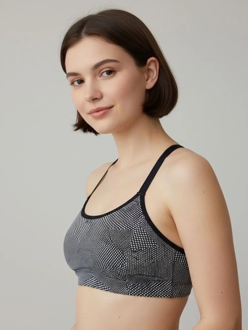 C9 by Champion Strappy Racer-Back Sports Bra (Black and White)
